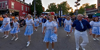 German dancers in Mainstrasse Village during Maifest.