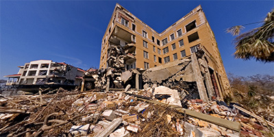 The historic Tivoli Hotel, destroyed by Hurricane Katrina.
