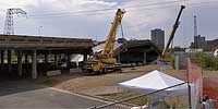 Collapsed 1-35W bridge from 2nd St.