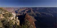 Sunrise at an overlook on the South Rim of the Grand Canyon.