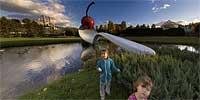 Spoonbridge and Cherry Sculpture