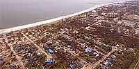 360 degree aerial panorama above east Long Beach after Hurricane Katrina.