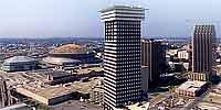360 degree aerial panorama of downtown New Orleans after Katrina.